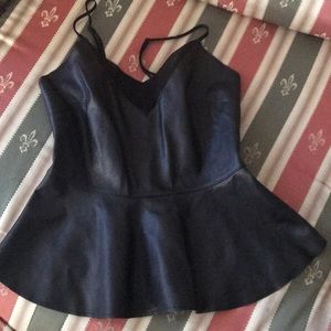Faux leather top